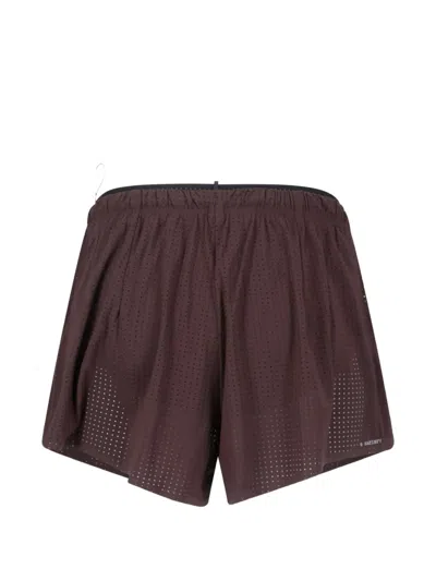 Satisfy Brown Space-o Technical Perforated Shorts In Brown