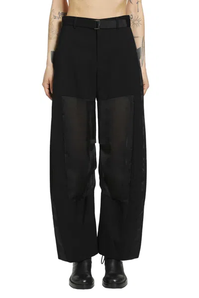 Sacai Wool Suiting Pants In Black