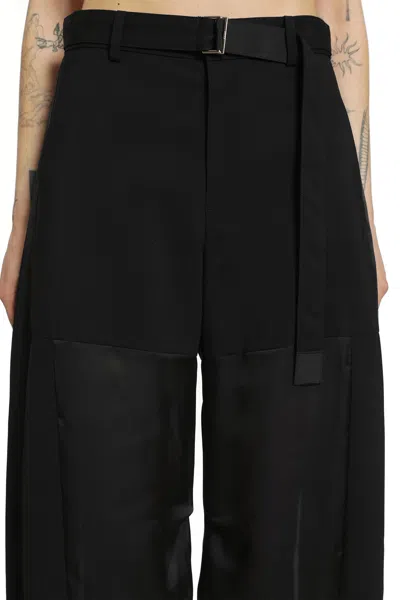 Sacai Wool Suiting Pants In Black