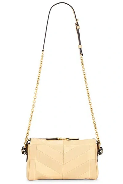Valentino Garavani Panthea Small Shoulder Bag In Nappa Leather With A Chevron Pattern In Brown