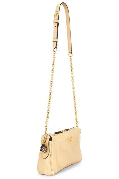 Valentino Garavani Panthea Small Shoulder Bag In Nappa Leather With A Chevron Pattern In Brown