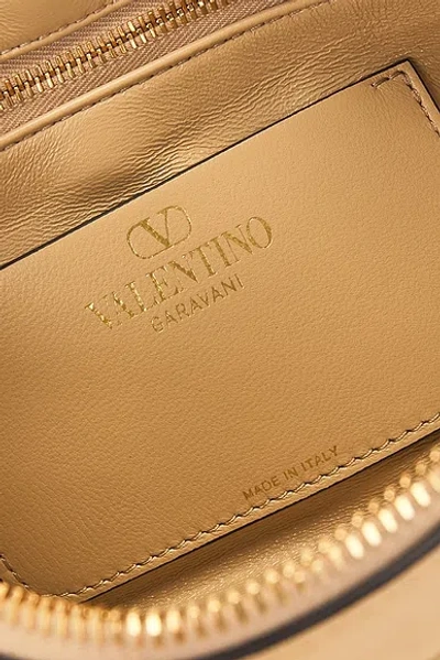 Valentino Garavani Panthea Small Shoulder Bag In Nappa Leather With A Chevron Pattern In Brown