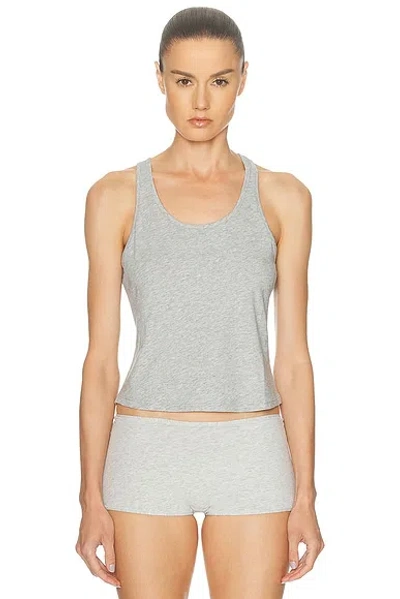 Lunya Pima Curved Hem Tank Storm Grey Heather In Multi