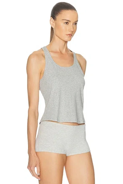 Lunya Pima Curved Hem Tank Storm Grey Heather In Multi