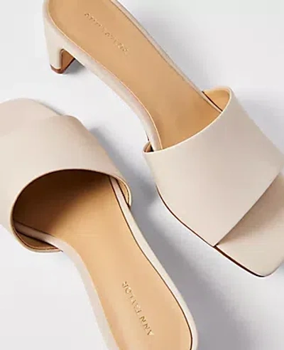 Ann Taylor Leather Heel Mule In Neutral