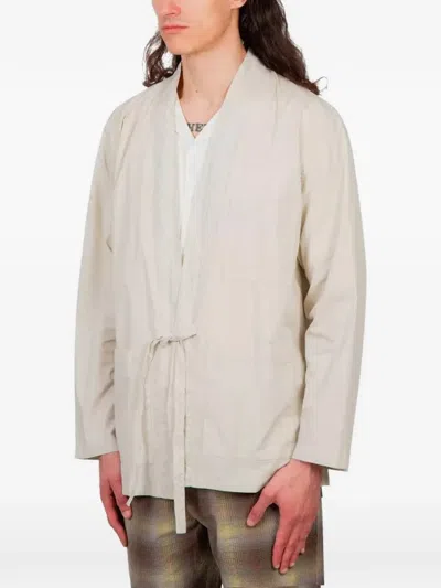 Universal Works Tie-front Jacket In White