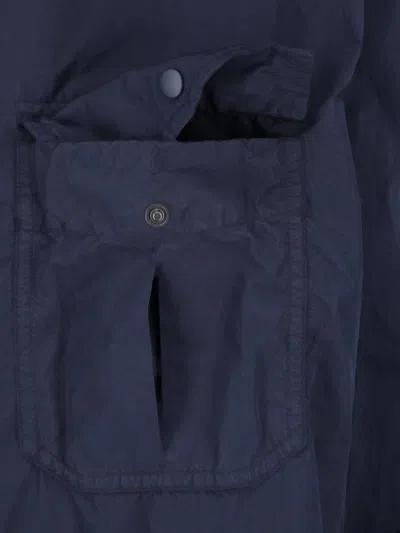 Aspesi Button Front Jacket In Blue