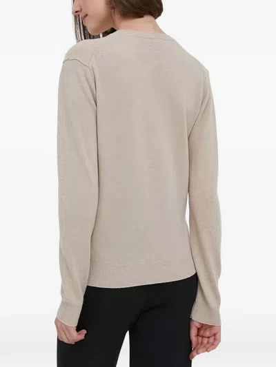 Benetton V넥 스웨터 In Neutral