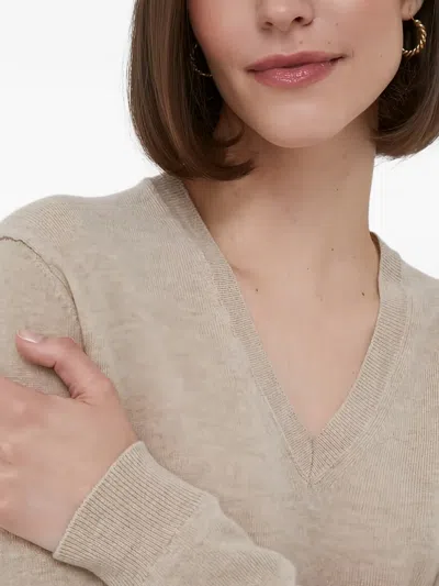 Benetton V넥 스웨터 In Neutral