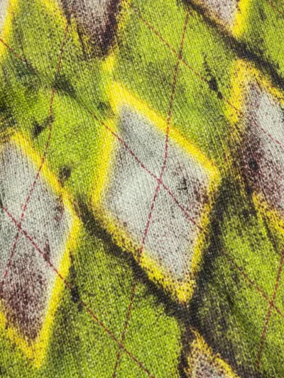 Aries Digi Patchwork V-neck Sweater In Multi