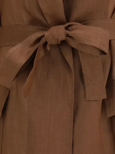 Max Mara Belted Jacket In Brown