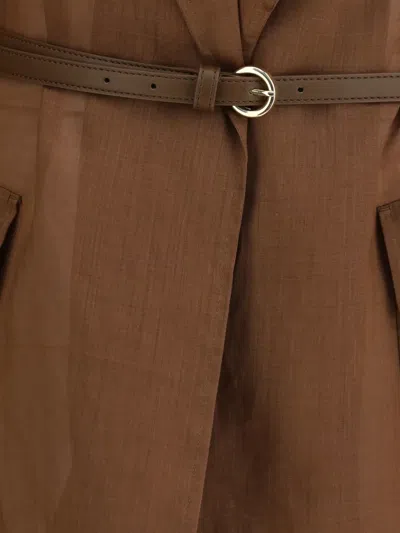 Max Mara Belted Jacket In Brown