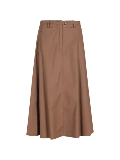 Seventy Belt-loop Skirt In Brown