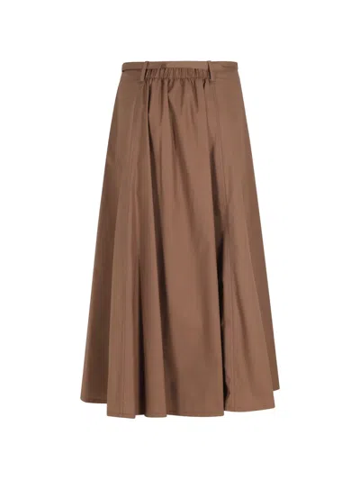 Seventy Belt-loop Skirt In Brown