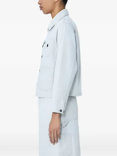 Carhartt Logo-patch Buttoned Jacket In Blue