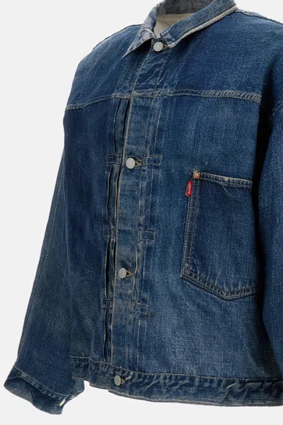 Junya Watanabe Printed Denim-effect Jacket In Blue