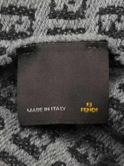 Pre-owned Fendi 1910s Ff-pattern Scarf In Gray