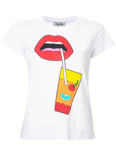 Yazbukey Glass Lips Print T-shirt