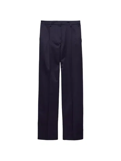 Prada Cotton Pants In Blue