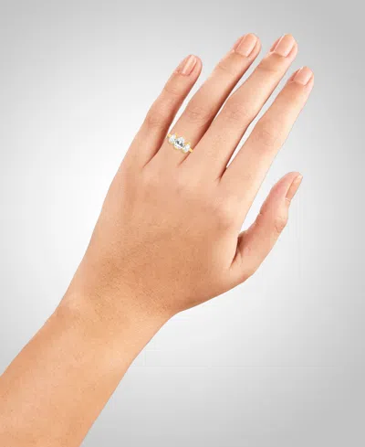 Giani Bernini Gold Plated Three Stone Ring In Gold