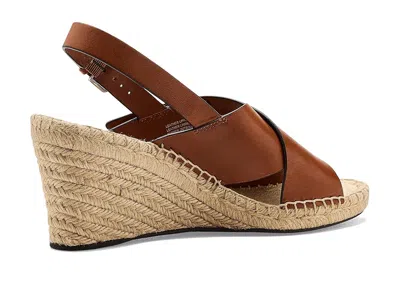 Tory Burch Turnlock Espadrille Slingback Platform Wedge Sandal In Brown
