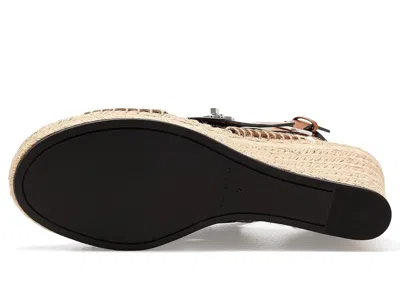 Tory Burch Turnlock Espadrille Slingback Platform Wedge Sandal In Brown