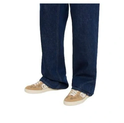 Gucci Beige G75 Sneaker In Suede And Gg Fabric Women In Brown