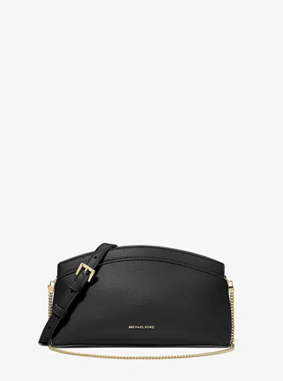 Michael Kors Athena Small Leather Convertible Clutch In Black