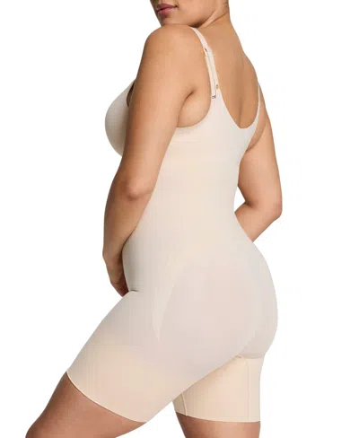 Spanx Womens Gofigure Sculpting High Waist Mid-thigh Shorts Nude In Brown