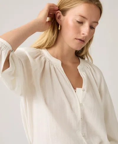 Levi's Plus Size Relaxed-fit Button-front Top In Pink