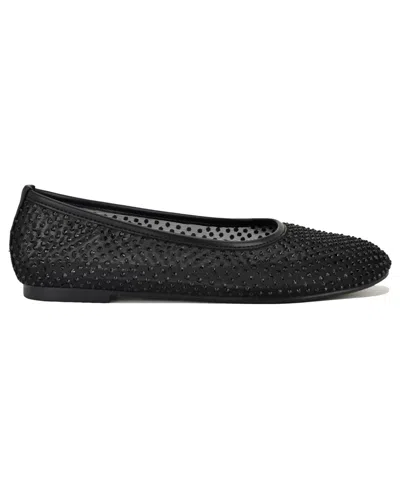 Nine West Burnne Studded Mesh Flat In Black