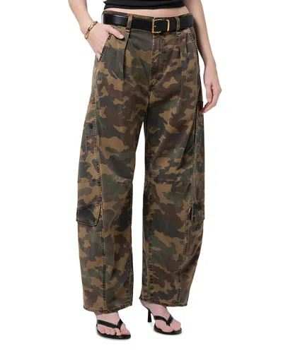 Citizen Of Humanity Flight Printed Mid-rise Straight-leg Cotton-blend Twill Cargo Pants In Multi
