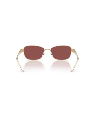 Tory Burch 55mm Gradient Polarized Rectangular Sunglasses In Gold