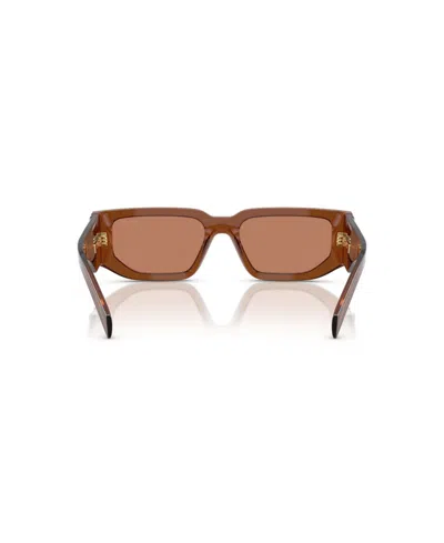 Prada Rectangle-frame Logo Sunglasses In Brown