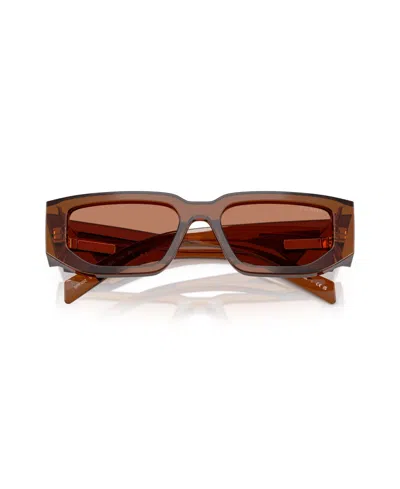 Prada Rectangle-frame Logo Sunglasses In Brown