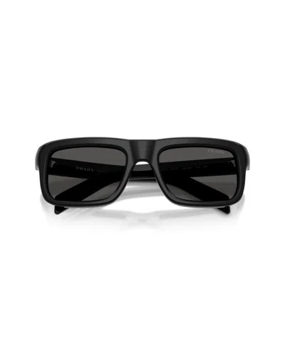 Prada Men's Rectangle Sunglasses, Pr D11s In Black