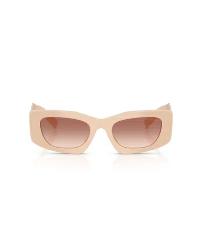 Prada 0pr D03sd Bold Rectangular Acetate Sunglasses In Neutral