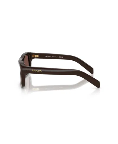 Prada Cigar Acetate Rectangular Sunglasses In Brown