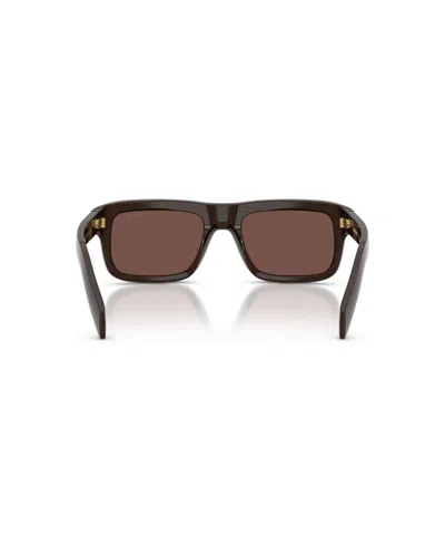 Prada Cigar Acetate Rectangular Sunglasses In Brown