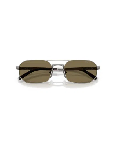 Prada Geometric-frame Sunglasses In Gray