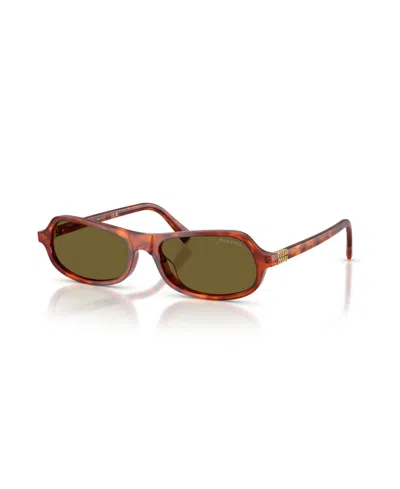 Miu Miu 0mu B10su Rectangular Tortoiseshell Sunglasses In Pink