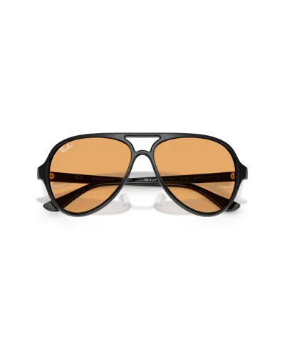 Ray Ban Cats 5000 Classic Summer Capsule Sunglasses Black Frame Orange Lenses 59-13