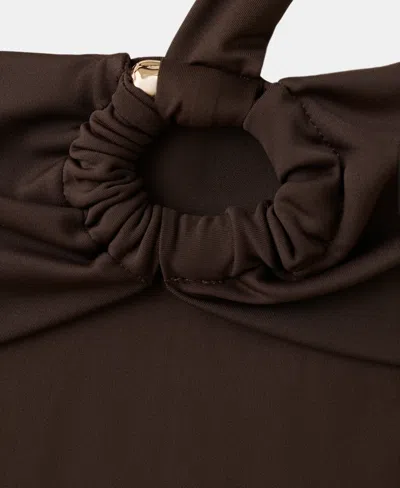 Mango Asymmetrical Swimsuit With Hoop In Brown