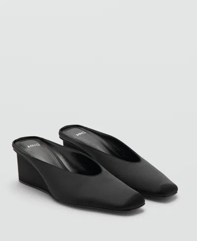 Mango Square Toe Wedge Shoe In Black