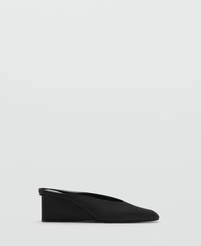 Mango Square Toe Wedge Shoe In Black