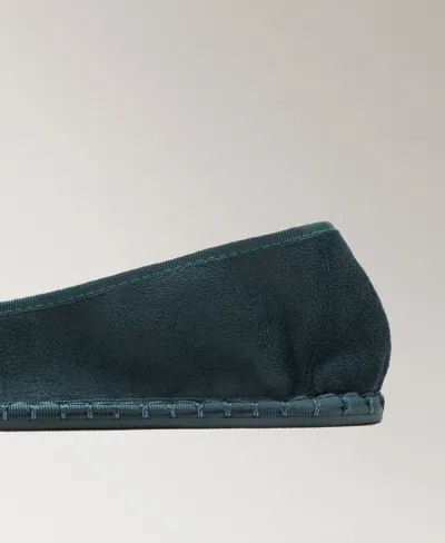 Mango Velour Loafer In Blue