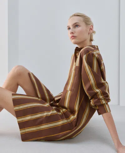Mango Women's Stripe Printed Midi Caftan In Multi