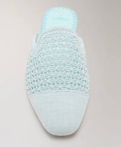 Mango Crochet Mule Slipper In Blue