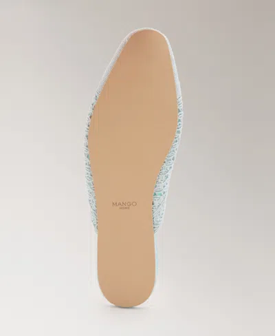 Mango Crochet Mule Slipper In Blue