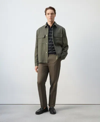 Mango Men's Ruched-back Lyocell Jacket In Green